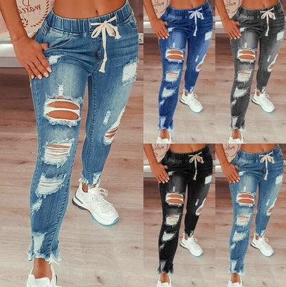 🔥Women's Skinny Stretch Ripped Jeans