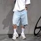 📢📢30% OFF !! ⏰Men's Fashion Loose Fit Denim Shorts with Raw Hem