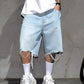 📢📢30% OFF !! ⏰Men's Fashion Loose Fit Denim Shorts with Raw Hem