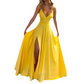 📢📢40% OFF !! ⏰V-Neck Spaghetti Strap High Slit Maxi Dress