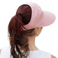 Foldable Wide Brim Sun Hat with Ponytail Hole