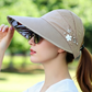 Foldable Wide Brim Sun Hat with Ponytail Hole