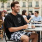 Men's Print T-Shirt & Shorts 2-Piece Set