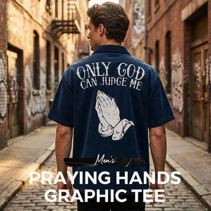 📢📢50% OFF !! ⏰👕 Men's Praying Hands Graphic Tee – Cotton, Casual, Symbolic, Versatile ✨