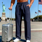 📢📢40% OFF !! ⏰Men's Elastic Waist Drawstring Straight Leg Pants