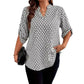 📢📢50% OFF !! ⏰Women's Geometric Print V-Neck Blouse