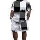 Men's Abstract Print T-Shirt & Shorts Set