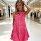 Women's Ruffle Trim Button-Front Mini Dress