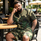 📢📢60% OFF !! ⏰Men's Camouflage Print T-Shirt & Shorts Set
