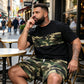 📢📢60% OFF !! ⏰Men's Camouflage Print T-Shirt & Shorts Set