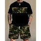 📢📢60% OFF !! ⏰Men's Camouflage Print T-Shirt & Shorts Set