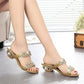 📢📢50% OFF!!⏰6Stylish Women's Sandals – Flat Heel with Rhinestone & Metal Embellishments 👡 Ideal for Summer & Daily Wear