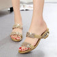 📢📢50% OFF!!⏰6Stylish Women's Sandals – Flat Heel with Rhinestone & Metal Embellishments 👡 Ideal for Summer & Daily Wear