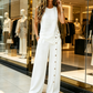 Women's Casual Sleeveless Top and Wide-Leg Pants Set