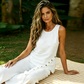 Women's Casual Sleeveless Top and Wide-Leg Pants Set