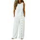 Women's Casual Sleeveless Top and Wide-Leg Pants Set