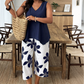 📢📢40% OFF !! ⏰Women's Asymmetrical Top & Floral Capri Pants Set