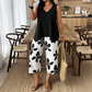 📢📢40% OFF !! ⏰Women's Asymmetrical Top & Floral Capri Pants Set