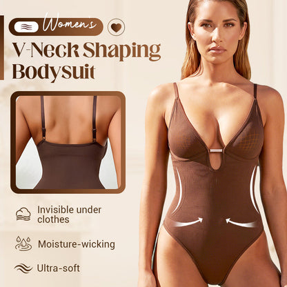 Women's Deep V-Neck Waist Shaping Bodysuit