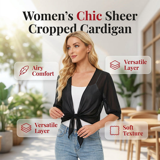 📢📢40% OFF !! ⏰Women's Elegant Chiffon Tie-Front Cropped Top