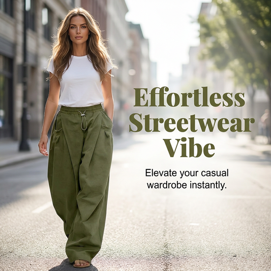 ⏳Time-Limited Special⏰Voluminous Lantern Trousers – Pleated, Drawstring Waist, Pockets 🍁