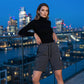 Women's Elastic Waist Drawstring Cargo Shorts