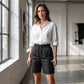 Women's Elastic Waist Drawstring Cargo Shorts