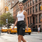 Women's Elastic Waist Drawstring Cargo Shorts