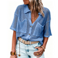 🌸 40% OFF NOW! 🌸Women Short Sleeve Knit Button Shirt Free Gift Necklace