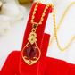 Elegant Four-Leaf Clover Teardrop Necklace