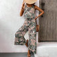 👗 50% OFF NOW!🌴 Printed Two-Piece Set – Sleeveless Top & Wide-Leg Pants – Resort Essential ✨
