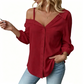 Women's Casual Off-Shoulder Button-Down Shirt