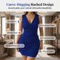 👗 LIMITED-TIME 50% OFF! ✨ Sleeveless Ruched Bodycon Dress – Deep V-Neck, Curve-Hugging, Elegant 💃