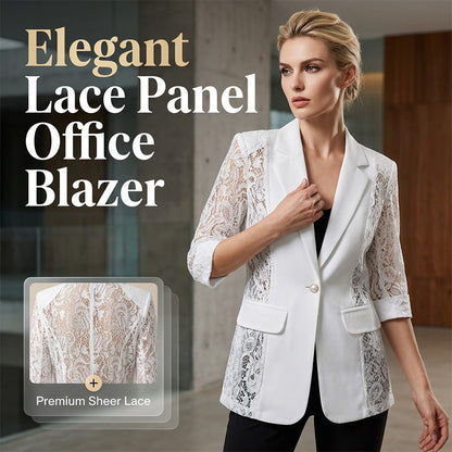 Summer Breathable White Lace Blazer Slim Fit Suit Jacket