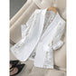 Summer Breathable White Lace Blazer Slim Fit Suit Jacket