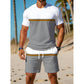 Men's Summer Color-Block Sportswear Set