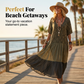 📢📢40% OFF !! ⏰ Bohemian Leopard Maxi Dress – V-Neck, Tiered, Flowy Resort Style