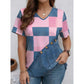 📢📢50% OFF !! ⏰Women‘s Chic Denim Print V-Neck Tee