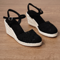Women's Wedge Sandals Breathable Straw Woven Shoes