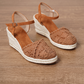 Women's Wedge Sandals Breathable Straw Woven Shoes