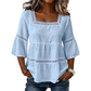 Elegant Square Neck Summer Blouse