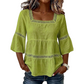 Elegant Square Neck Summer Blouse