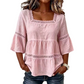 Elegant Square Neck Summer Blouse