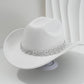 Women's Rhinestone Heart Cowboy Hat Elegant French Jazz Fedora