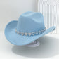 Women's Rhinestone Heart Cowboy Hat Elegant French Jazz Fedora