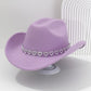 Women's Rhinestone Heart Cowboy Hat Elegant French Jazz Fedora