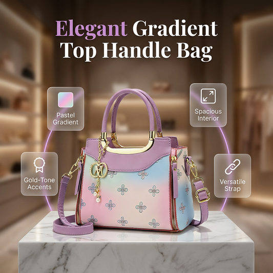 Women's Chic Gradient Top Handle Bag
