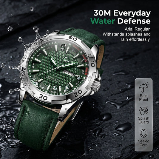 ⌚LIMITED-TIME 60% OFF!💥Men's Luminous Quartz 30M Sports Wristwatch – 3D Geometric Dial, Anti-Scratch, Water Resistant ✨