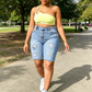 Women's Plus Size Distressed Denim Shorts