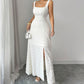 📢📢50% OFF !! ⏰Women's Sleeveless Square Neck Split Maxi Dress